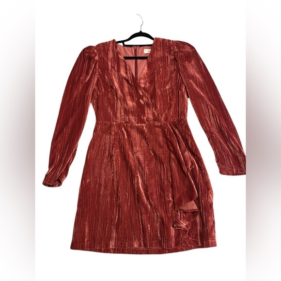 ADELYN RAE Priscilla Wrap Dress Faux Wrap Velvet Minidress - Picture 5 of 10